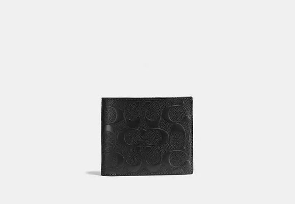 COACH 3 IN 1 WALLET WITH SIGNATURE LETHER